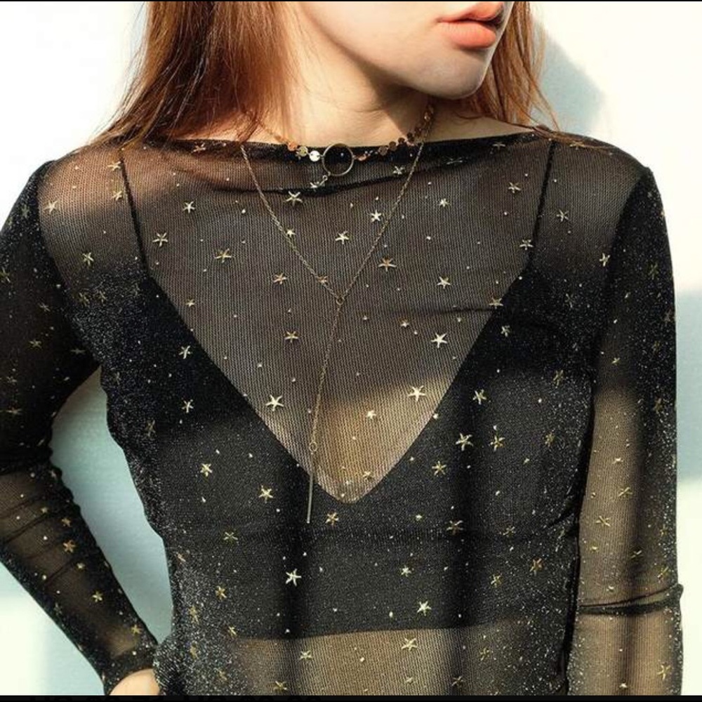 ✨Gold Star Mesh Top✨ - Picture 3 of 7